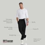 BARCO Grey’s Anatomy Classic Evan Scrub Pant for Men – Black, 5-Pocket Zip-Fly Scrub Bottoms with Natural Stretch, Soil Release Fabric, and Super-Soft Finish – Large, Regular Fit