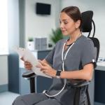 UnionMed Tech Scrubs for Women Set Medical Uniform - Stretch Slim Fit V-Neck Scrub Top & Jogger Pant with 9 Pockets