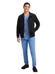 Healing Hands Men's Scrub Jacket 6 Pocket Purple Label Scrubs 5530 Jonathan Zip up Jacket for Men Black L