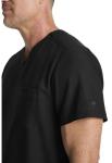Healing Hands Mens Scrub Top V-Neck with 1 Pocket & 360° Stretch Fabric HH758, M, Black