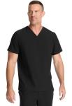 Healing Hands Mens Scrub Top V-Neck with 1 Pocket & 360° Stretch Fabric HH758, M, Black