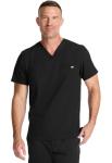 Healing Hands Mens Scrub Top V-Neck with 1 Pocket & 360° Stretch Fabric HH758, M, Black
