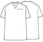 Healing Hands Mens Scrub Top V-Neck with 1 Pocket & 360° Stretch Fabric HH758, M, Black