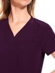 COZYFIT Medical Scrubs for Women Set - Curved V-Neck Scrub Top & Jogger Pants with 8 Pockets - Dark Purple, M