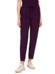 COZYFIT Medical Scrubs for Women Set - Curved V-Neck Scrub Top & Jogger Pants with 8 Pockets - Dark Purple, M