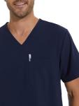 COZYFIT Scrubs for Men - 4 Pockets V-Neck Scrub Top and 7 Pockets Jogger Pants Mens Scrubs Set, Navy Blue, M