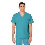 WonderWink Mens Men's V-Neck Top Medical Scrubs Shirt, Teal Blue, Small US