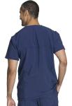 Cherokee Infinity V- Neck Men's Scrub Top with Rib Knit Back Panels Plus Size CK900A, 2XL, Navy