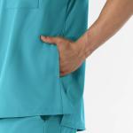 WonderWink Mens Men's V-Neck Top Medical Scrubs Shirt, Teal Blue, Small US