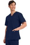 Cherokee Men's V-Neck Top Traditional fit with 4 Pockets, Ultra Soft, Durable, Fade Resistant, 2-Way Stretch Fabric - WW695, M, Navy