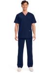 Cherokee Men's V-Neck Top Traditional fit with 4 Pockets, Ultra Soft, Durable, Fade Resistant, 2-Way Stretch Fabric - WW695, M, Navy