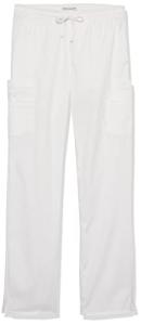 Amazon Essentials Women's Quick-Dry Stretch Scrub Pants (Available in Plus Size), White, Small
