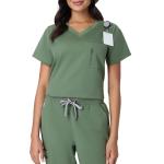 Hanes Women's Scrub Top, Comfort Fit 1-Pocket Healthcare Top for Women, Moisture-Wicking Medical Scrubs