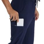 COZYFIT Scrub Pants for Men - Slim Jogger Pants with 5 Pockets, Yoga Waistband, Anti-Wrinkle Scrubs for Men Navy Blue