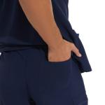 COZYFIT Scrub Pants for Men - Slim Jogger Pants with 5 Pockets, Yoga Waistband, Anti-Wrinkle Scrubs for Men Navy Blue