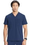 Cherokee Infinity Men's V-Neck Scrub Top with Rib-Knit Neckline, Front Shoulder Yokes, and a Center Back Panel IN700A, M, Navy