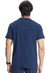 Cherokee Infinity Men's V-Neck Scrub Top with Rib-Knit Neckline, Front Shoulder Yokes, and a Center Back Panel IN700A, M, Navy