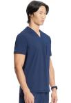 Cherokee Infinity Men's V-Neck Scrub Top with Rib-Knit Neckline, Front Shoulder Yokes, and a Center Back Panel IN700A, M, Navy