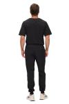 Natural Uniforms Mens Luxe Stretch Jogger Scrub Set (Black, Large)