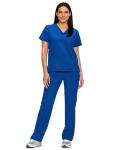 floralhue Scrubs for Women Set, Medical Women Scrubs, V-Neck Top and Straight Leg Pants with 11 Pockets (Relaxed Fit), Royal Blue, M