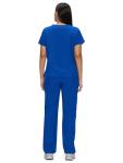 floralhue Scrubs for Women Set, Medical Women Scrubs, V-Neck Top and Straight Leg Pants with 11 Pockets (Relaxed Fit), Royal Blue, M