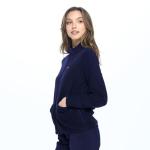 Navy Unisex Fleece Zip Front Scrub Jacket