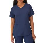 Hanes Women's Scrubs Healthcare Top with V-Neckline, Moisture-Wicking Stretch Scrub Shirts