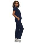 floralhue Scrubs for Women, V-Neck Scrubs Top & Cargo Pants with 12 Pockets, Yoga Waistband, 4 Way Stretch, Navy Blue, S