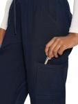 floralhue Scrubs for Women, V-Neck Scrubs Top & Cargo Pants with 12 Pockets, Yoga Waistband, 4 Way Stretch, Navy Blue, S