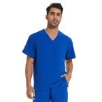 COZYFIT Scrub Top for Men - Stretch V-Neck Scrubs with 3 Pockets, Anti-Wrinkle - Royal Blue, M