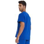 COZYFIT Scrub Top for Men - Stretch V-Neck Scrubs with 3 Pockets, Anti-Wrinkle - Royal Blue, M