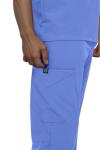 Monarch Uniforms Men's Jogger Scrub Set Tuck-in Scrubs for Men with Jogger Pants and One Pocket Top (Ceil Blue,Large)