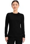 Cherokee Underscrub Long Sleeve Women’s Knit Tee Nursing Underscrubs Crew Neck Layering Top for Women - CK773, M, Black