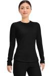 Cherokee Underscrub Long Sleeve Women’s Knit Tee Nursing Underscrubs Crew Neck Layering Top for Women - CK773, M, Black