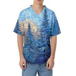 Scrubs for Men V Neck Printed Scrub Tops Plus Size Soft Nurse Funny Uniform Shirts with 3 Pockets