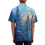 Scrubs for Men V Neck Printed Scrub Tops Plus Size Soft Nurse Funny Uniform Shirts with 3 Pockets