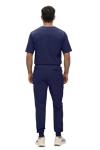 Monarch Uniforms Men's Jogger Scrub Set Tuck-in Scrubs for Men with Jogger Pants and One Pocket Top (Navy Blue,Medium)