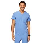 FIGS Leon Three-Pocket Scrub Top for Men - Ceil Blue, M