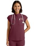 Eadflie Scrubs for Women Set - Stretch Medical Uniform Scrubs - Slim Fit Top & Cargo Pant Scrubs Set with 11 Pockets for Nurse Esthetician Workwear - (Burgundy/M)