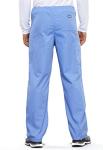 Cherokee Scrub Set for Men and Women from, Traditional Fit V-Neck Top 4777 with Natural Rise Drawstring Cargo Pant 4100, Ciel- XL Top/XL Short Pant