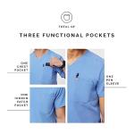 FIGS Leon Three-Pocket Scrub Top for Men - Ceil Blue, M