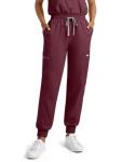 Eadflie Scrubs for Women Set - Stretch Medical Uniform Scrubs - Slim Fit Top & Cargo Pant Scrubs Set with 11 Pockets for Nurse Esthetician Workwear - (Burgundy/M)