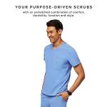 FIGS Leon Three-Pocket Scrub Top for Men - Ceil Blue, M