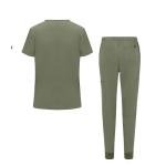 ACTIVE UNIFORMS Women's Jogger Scrub Set 10 Pockets Stretch Medical Scrub Top and Pant Nursing Uniforms (Olive, Medium)