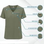 ACTIVE UNIFORMS Women's Jogger Scrub Set 10 Pockets Stretch Medical Scrub Top and Pant Nursing Uniforms (Olive, Medium)