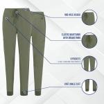 ACTIVE UNIFORMS Women's Jogger Scrub Set 10 Pockets Stretch Medical Scrub Top and Pant Nursing Uniforms (Olive, Medium)