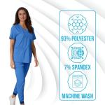 ACTIVE UNIFORMS Women's Jogger Scrub Set 10 Pockets Stretch Medical Scrub Top and Pant Nursing Uniforms (Olive, Medium)