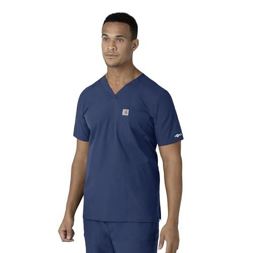 Carhartt Scrubs C16113 Force® Modern Fit V-Neck Top Large Navy