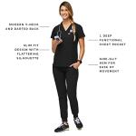FIGS Catarina One-Pocket Scrub Top for Women — Black, M