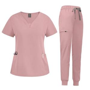 Women's Modern V-Neck Scrub Set with Joggers